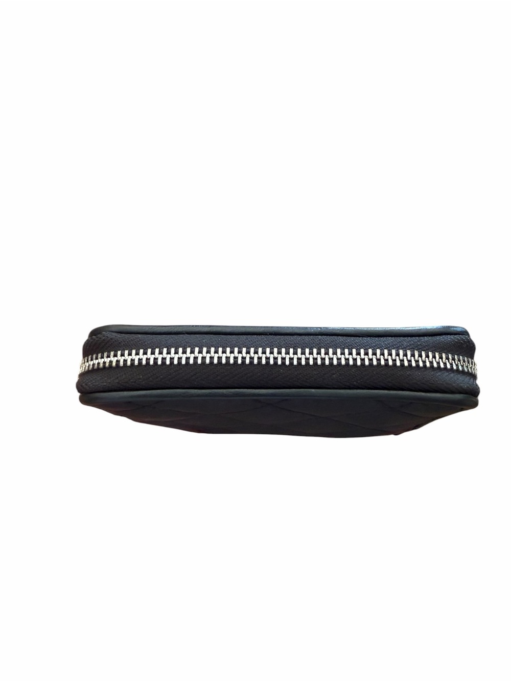 MZ Wallace Crosby Quilted & Leather Zip Wallet in Black with Red Trim Accents - Picture 6 of 8